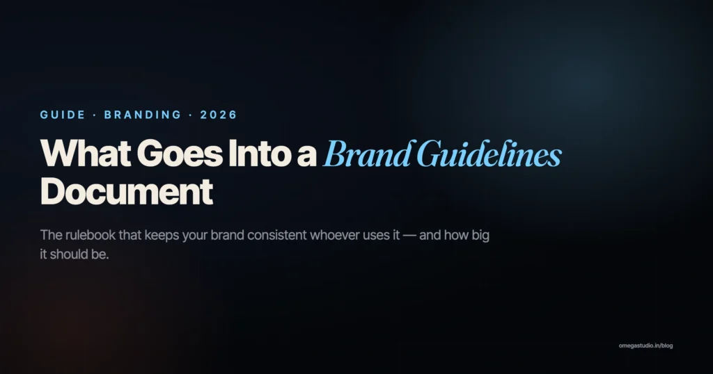 What goes into a brand guidelines document — Omega Studio India