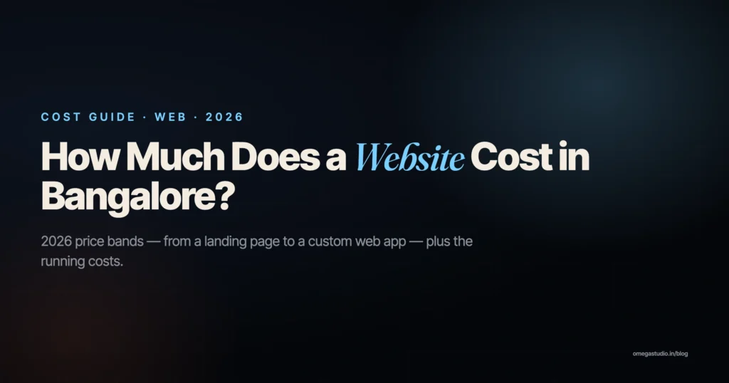 How much does a website cost in Bangalore in 2026 — Omega Studio India